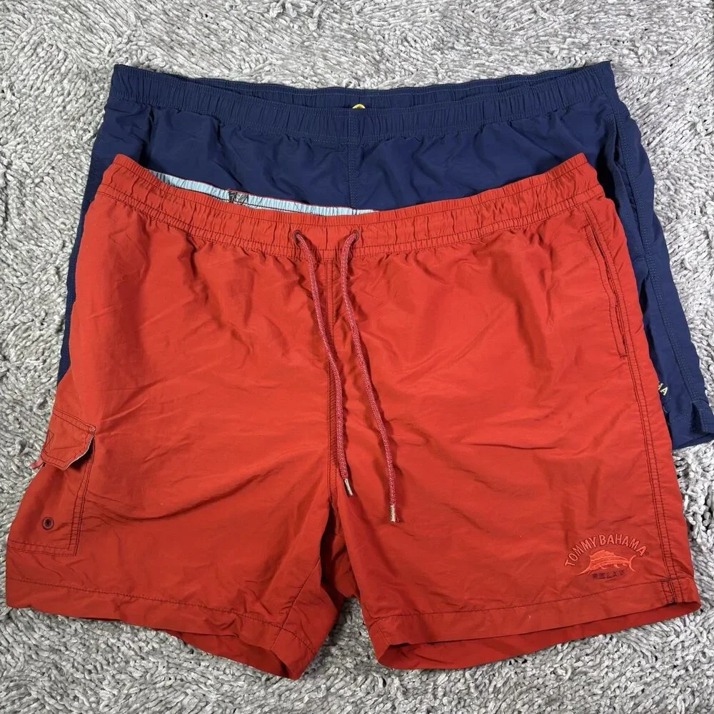 Tommy Bahama Swim Trunks Lot of Two Mens XXL Summer Beach Cargo Tropical Lined